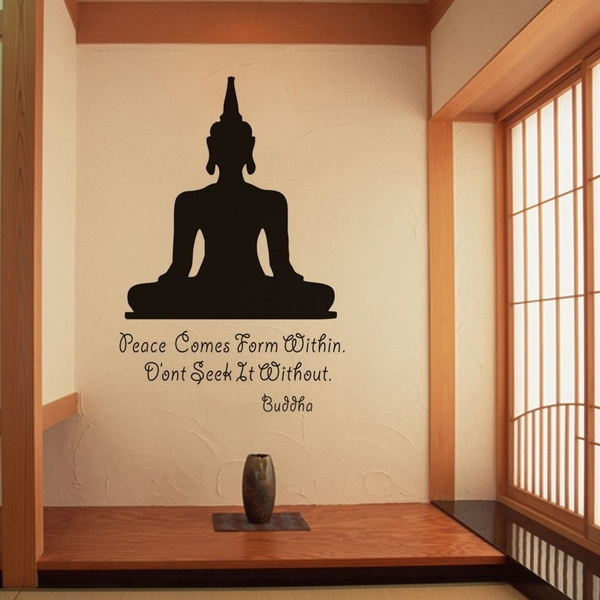Religious culture text Buddha wall stickers wallpaper selling home  decoration wallpaper | Wish
