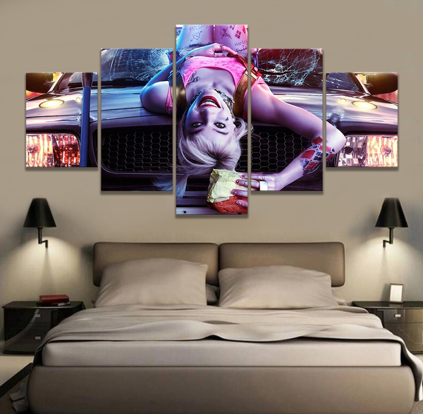 5 Piece Harley Quinn Cosplay Figure HD Wall Picture Canvas ...