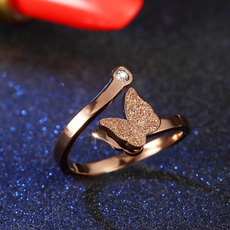 butterfly, Steel, titanium steel, wedding ring