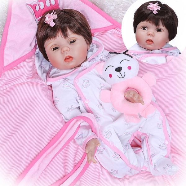 22 Inch 55cm Cloth Body Handmade Soft Silicone Baby Doll Girl Life ...