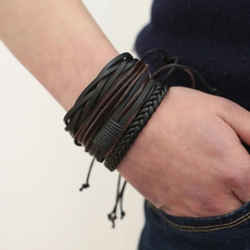Wristbands, leather, Bracelet, Men's Fashion