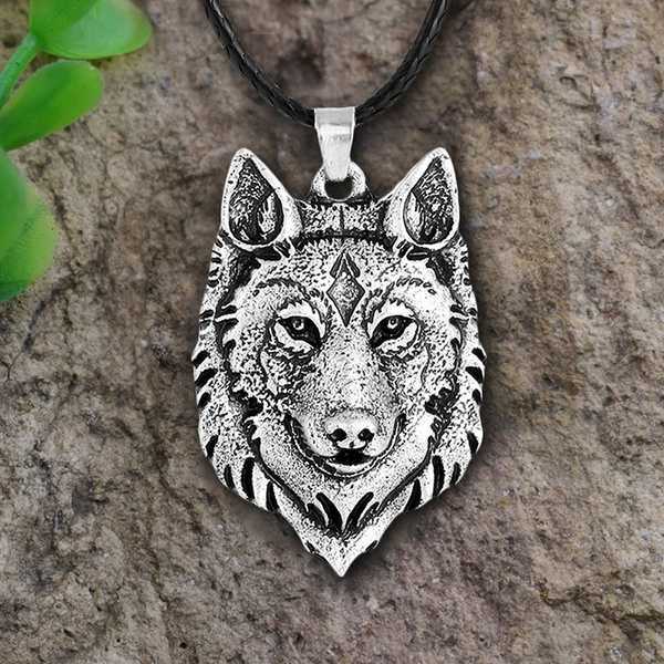 Details about   Wolf's Head pendant 925 Sterling Silver Wolf Head Skull Amulet Viking No 394 