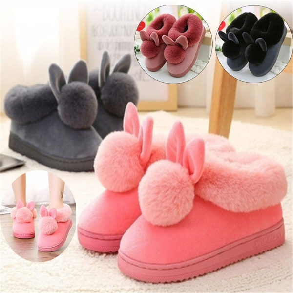 purple trendy Winter women slippers women heart shoes fur winter plush home slippers  ladies indoor house