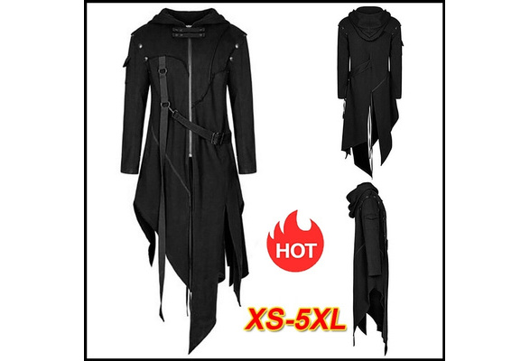 Punk mens hooded jacket black goth dieselpunk dystopian apocalyptic hoodie sale