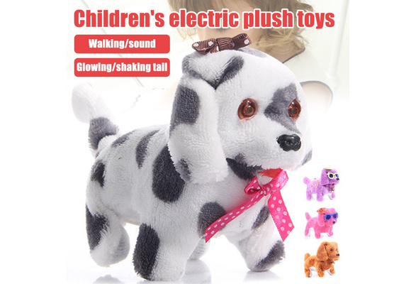 walking plush dog