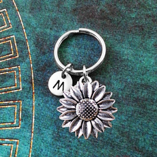 monogram, Flowers, Key Chain, Sunflowers