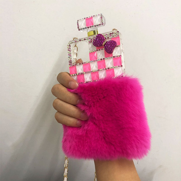 High Quality Perfume Bottle Lanyard Chain Case Diamond Real Rabbit Fur Handbag Case Cover For Iphone 11 Pro 6 6s 7 8 Plus X Xr Xs Max Wish High Quality Perfume Bottle Lanyard Chain Case Diamond Real Rabbit Fur Handbag Case Cover For Iphone 11 Pro 6 6s 7 8 Plus X Xr Xs Max Wish