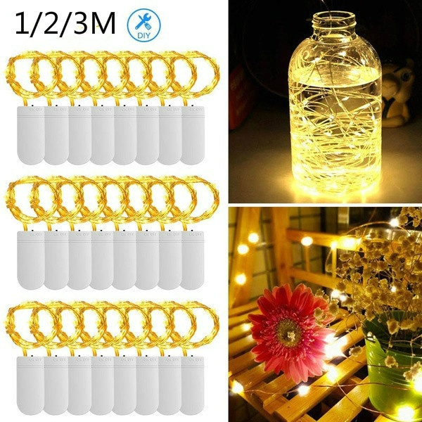2/3M 10/20LED String Fairy Lights Copper Wire Battery Powered Xmas Wedding Party 