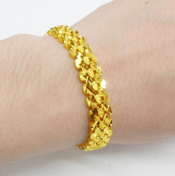 2018 Fashion Natural Luxury Design 24K Gold Fashion Women's Chain Bracelet Fashion Bracelet Wish