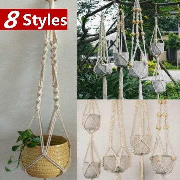 Macrame Plants Hanger Hanging Planter Basket Jute Braided Rope Craft Pots Holder Macrame Plants Hanger Hanging Planter Basket Jute Braided Rope Craft Pots Holder