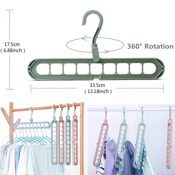Magic Rotating Support Circle Clothes Hanger Drying Rack Plastic Home Storage 