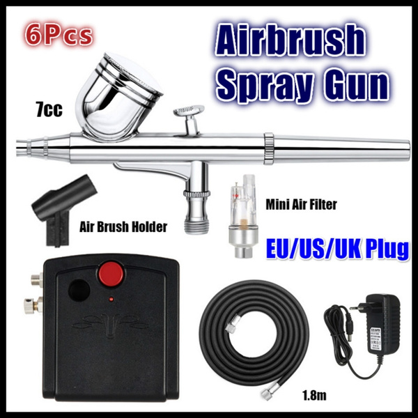 Mini Airbrush Compressor Kit Spray Gun Air Brush Nail Art Tattoo Paint Tool  Set