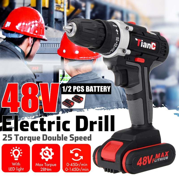 Pro 21V Rechargeable Li-on Lithium Cordless Drill Driver Screwdriver Tool Light 