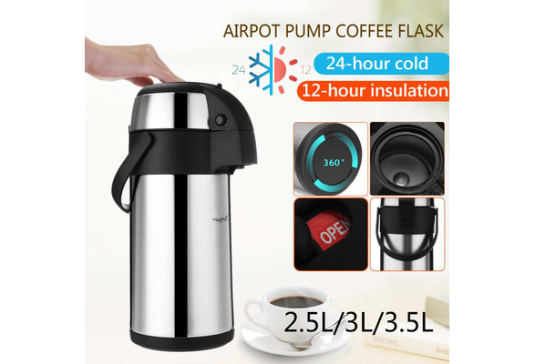 pump action airpot tea coffee flask