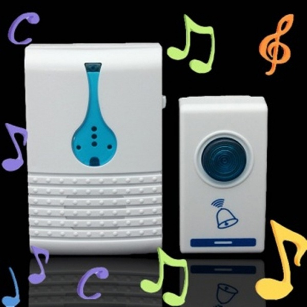 100M Range Wireless Doorbell Battery Operated Door Bell with LED Flash ...