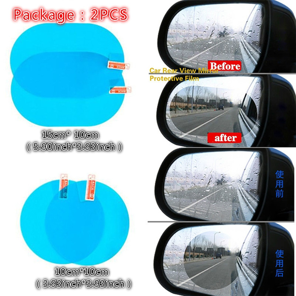 Car Rearview Mirror Film Side Window Rainproof Clear Film 2Pcs Anti Fog  Window Mirror Protective Sticker Car Accessories