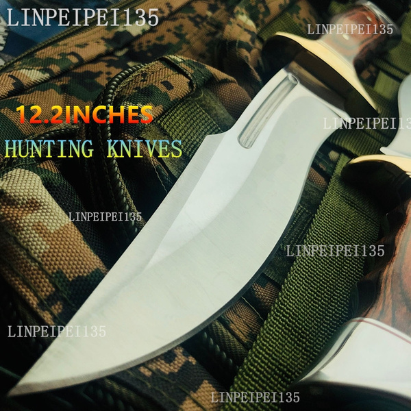 Large Hunting Knife Bowie Sharp Fixed Blade Camping Military Outdoor  Survival