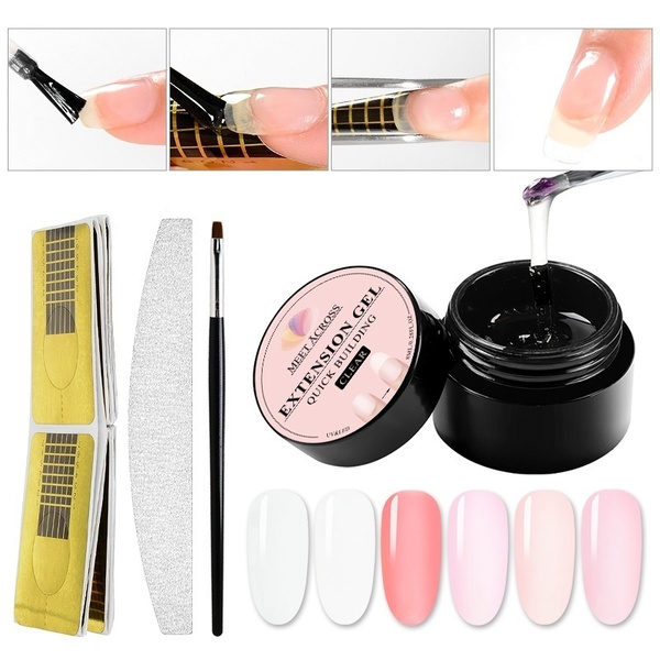 MEET ACROSS Extension Nail Gel Kit UV/LED Nail Extension Building Nail ...