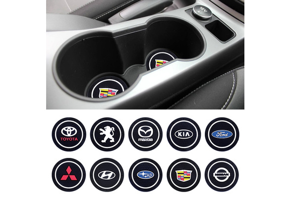 SR 2 PCS Car Cup Holder Coaster Car Interior Accessories Durable Silicone Car Logo Cup Mat Fit BMW