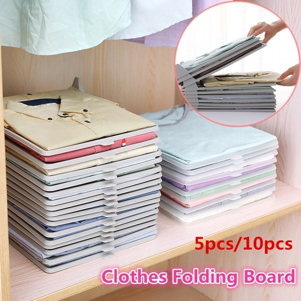 10 Pcs Multifunctional Clothes Folder T-Shirt Clothes Organizing Folding  Board Clothing Finishing Rack
