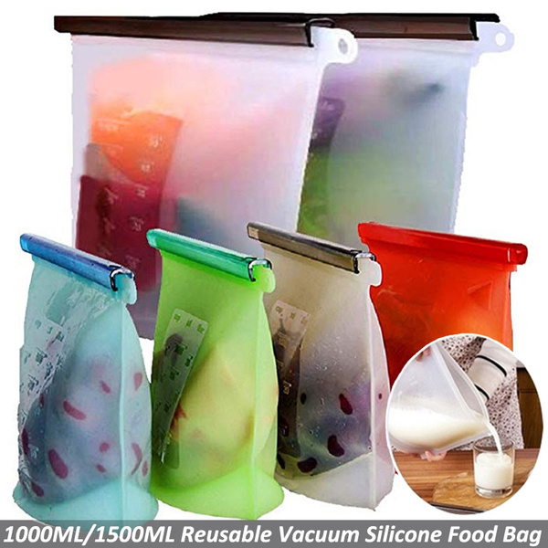 1500ml Fresh-keeping Silicone Bag Silicone Food Bag Foldable Food