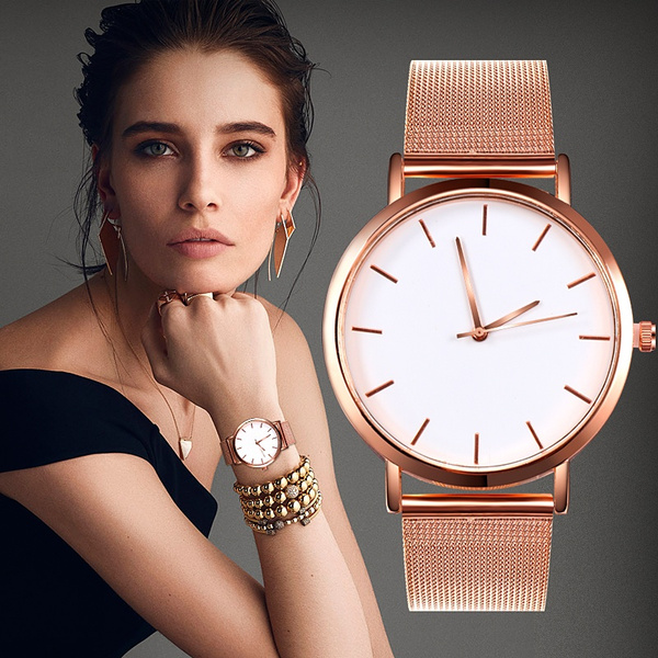 Fashion Women Watches Simple Romantic Rose Gold Watch Women's Wrist ...