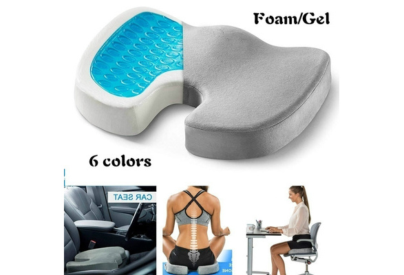 Gel Enhanced Seat Cushion Non-Slip Orthopedic Gel & Memory Foam Coccyx  Cushion for Tailbone Pain Office Chair Car Seat Cushion Sciatica & Back  Pain Relief