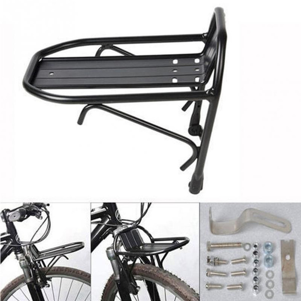 Bicycle Front Rack Aluminum Alloy Bike Luggage Shelf Carrier Panniers Bracket 