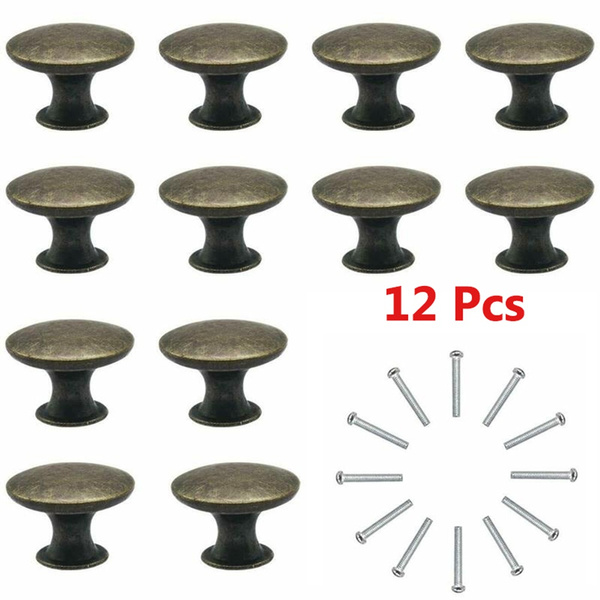 12Pcs With Screw Wardrobe Cupboard Door Knobs Handles Furniture