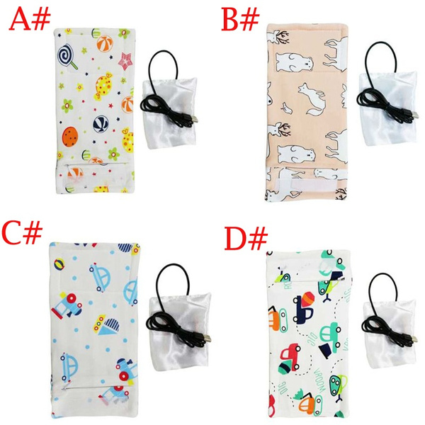 Baby Nursing Bottle Cover Warmer Heater USB Travel Cup Insulated Bag D 