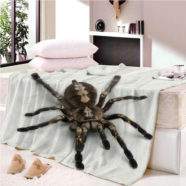 Fantasy Staring Throw Blanket for Bed Couch 59 x 79 Inche Happy Halloween Red Background Spider Web Reversible Blanket Super Soft Fleece Blanket Lightweight Cozy Microfiber Blankets 