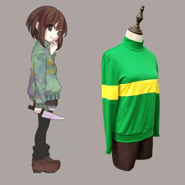 Undertale Cosplay Chara Frisk Cosplay Kostym Langarmad T Shirt Hoodies Coatshorts Knivskor Game Cosplay Kostymer Wish