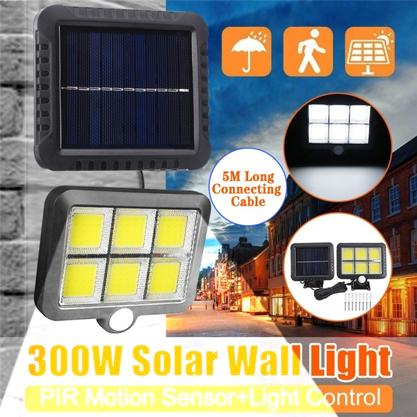 300W LED Solar Street Wall Light PIR Motion Sensor Outdoor Garden Security Lamp 
