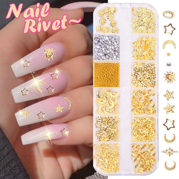 12 Constellations Nail Charms for Acrylic Nails 3D Pink