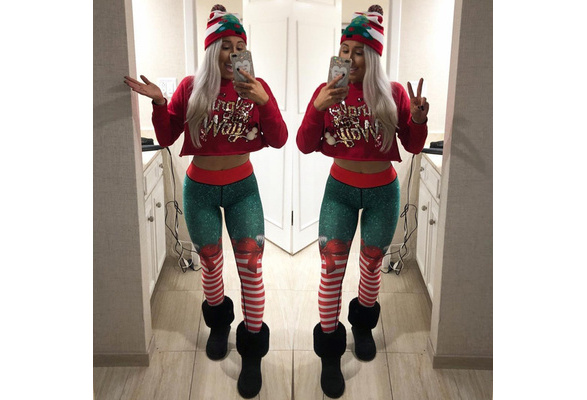 Pop Art Santa Christmas Leggings: Women's Christmas Outfits