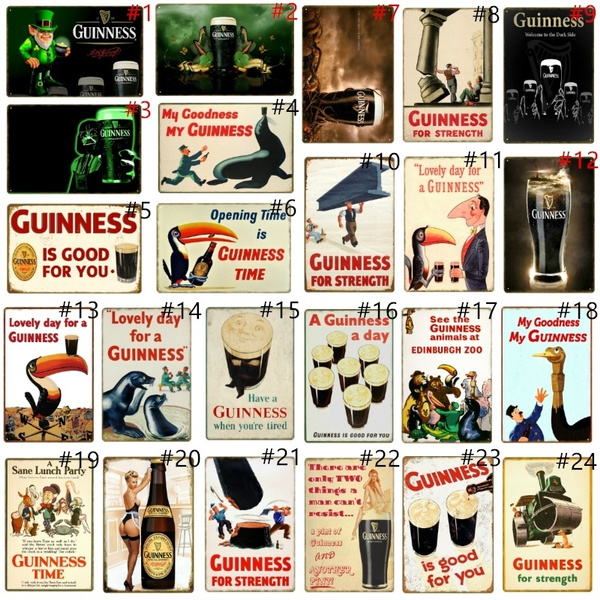 Guinness for Strength V1 Irish Beer Advert Poster Metal Sign Plaque Pub Bar Room