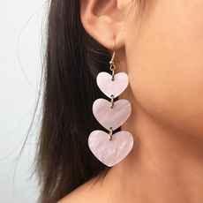 pink, Heart, Dangle Earring, Jewelry