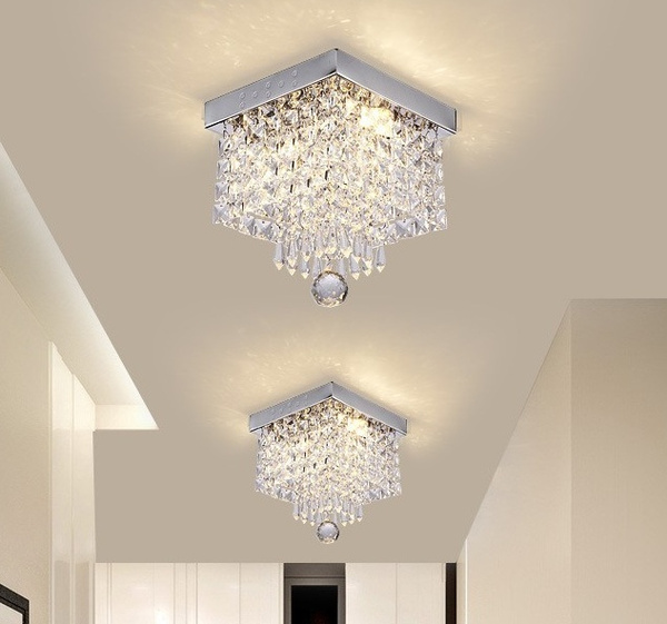 top quality crystal light ceiling lighting square ceiling lights lampara sala stair chandelier lamparas de techo colgante moderna for kitchen aisle
