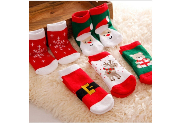 1-6Y Childrens Christmas Warm Socks Novelty Xmas Slipper Stocking Filler Gift ❈❈ 