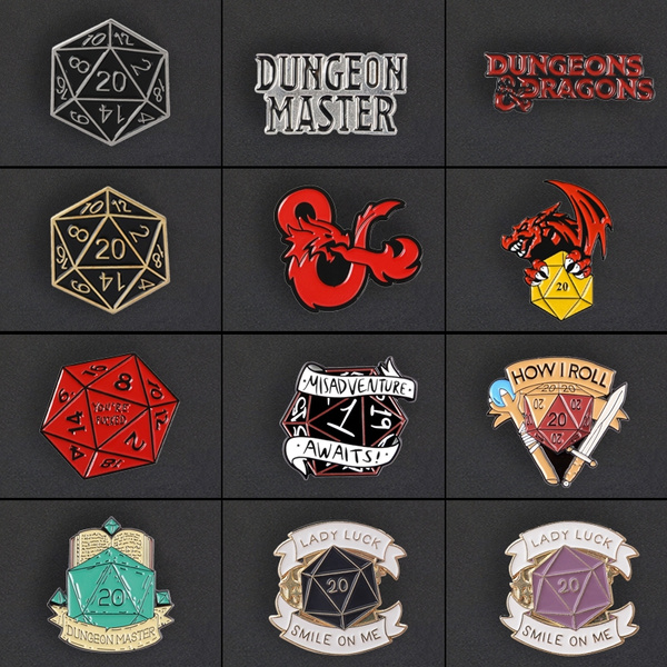 20 sided die Pin dice D&D DM Dungeons & Dragons Stranger Things