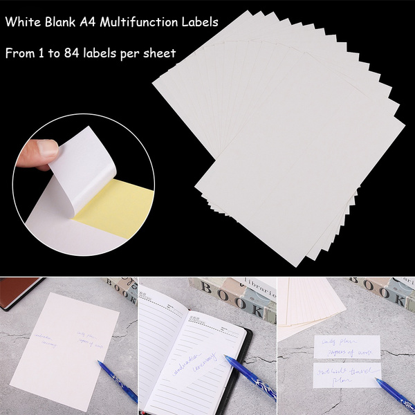 Details about   A4 Splitting Stationery White Stickers Package Label Self Adhesive Sticky Tag 