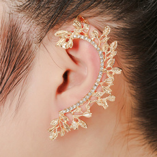 korea, leaf, Jewelry, Stud Earring