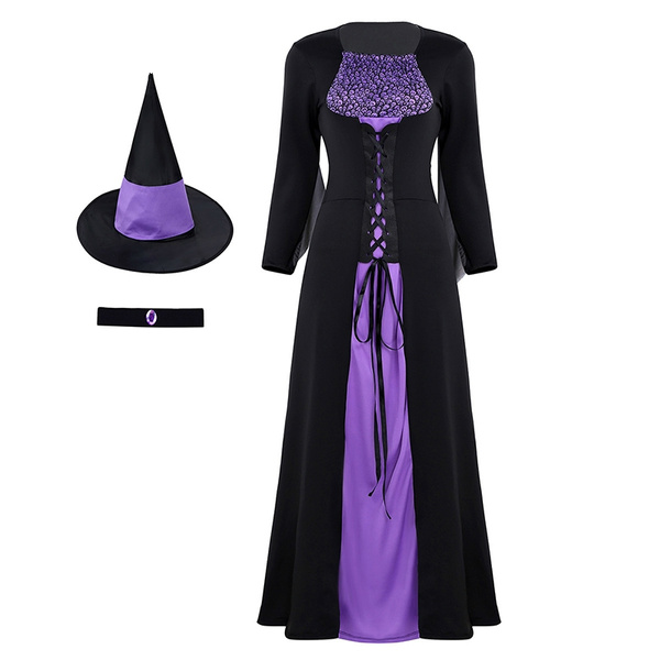 Women Black Purple Wicked Witch Cosplay 