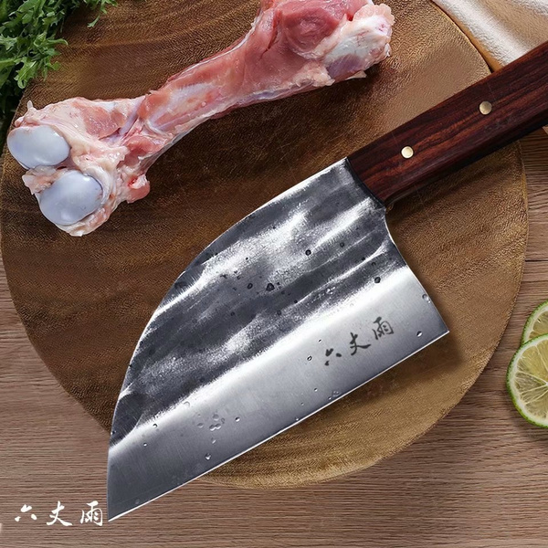 Professional Chinese Traditional Forged Butcher Knife Chef Knife Kitchen  Knife Sharp Blade Cleaver Slicer Full Tang Slaughtering Knife Chef's Meat  Cleaver High Manganese Steel Hardness Forged Manual Knife Filleting Slicing  Vegetable Cutter