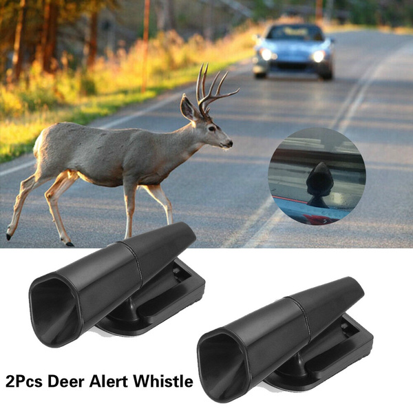 2 x Ultrasonic Car Animal Deer Warning Whistles auto safety alert device black 