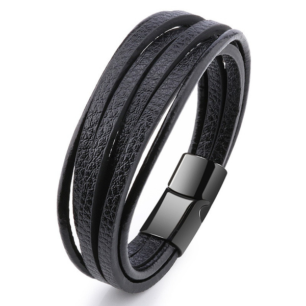 Multi-Layers Handmade Braided Genuine Leather Bracelet & Bangle Stainless Steel Fashion Bangles Gifts Multi-Layers Handmade Braided Genuine Leather Bracelet & Bangle Stainless Steel Fashion Bangles Gifts