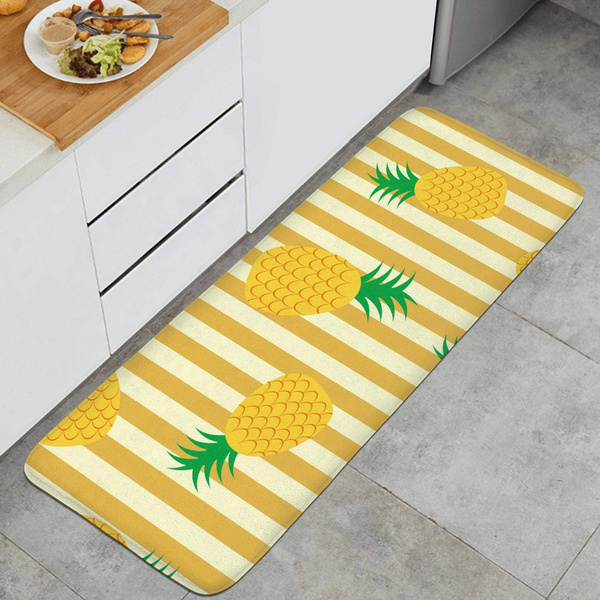 Yellow Pineapple Floor Runner Rugs Long Kitchen Mat Kitchen Carpet Non Slip Window Room Outdoor Mats Kitchen Rug 15 7x47 Inch Extrance Mat Wish