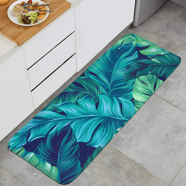 ALAZA Yellow Flower Plant Green Kitchen Area Rug Mat Runner Rugs Non Slip Entry Doormat for Living Room Bedroom 39 x 20 inch