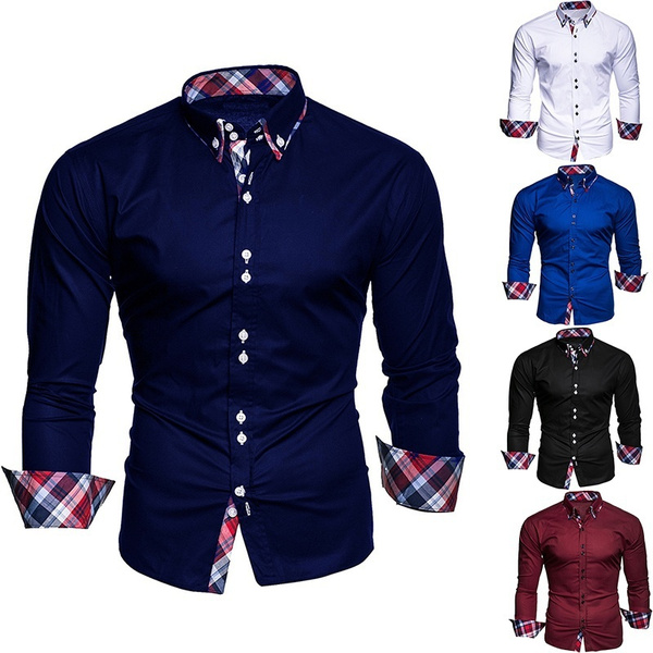 Mens Casual Tops Business Shirts Mens 