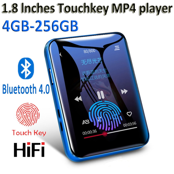 8g Portable Lossless Sound Mp4 Players with Bluetooth 5.0 Support Up 64g Full Screen Touch Key Mp3 Player Music Headphones Included,Black 